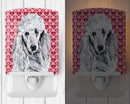 White Standard Poodle Hearts and Love Ceramic Night Light Compact, UL-Certified, Ideal for Bedroom, Bathroom, Nursery, Hallway, Kitchen, 6x4x3, Multicolor