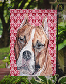 Staffordshire Bull Terrier Staffie Hearts and Love Garden Flag – Decorative Outdoor Yard Flag SC9704GF