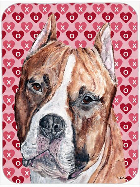 Staffordshire Bull Terrier Staffie Hearts and Love Glass Cutting Board Large Size SC9704LCB