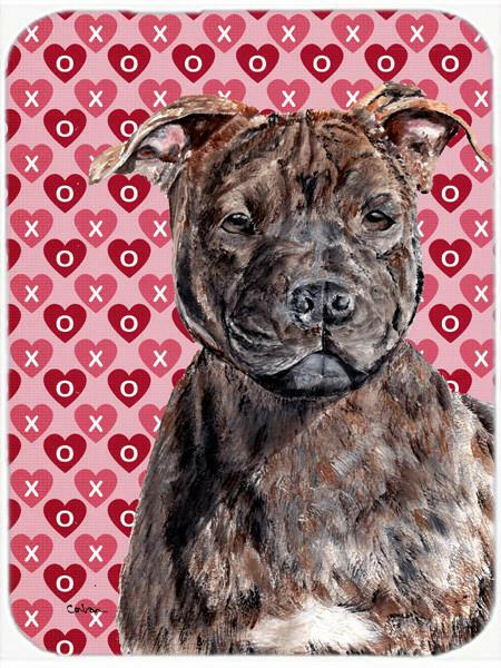 Staffordshire Bull Terrier Staffie Hearts and Love Glass Cutting Board Large Size SC9705LCB