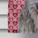 Scottish Deerhound Hearts and Love House Flag 28x40 Porch Sleeve Pole Decorative Outside Yard Banner Artwork Wall Hanging, Polyester