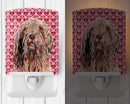 Otterhound Hearts and Love Ceramic Night Light Compact, UL-Certified, Ideal for Bedroom, Bathroom, Nursery, Hallway, Kitchen, 6x4x3, Multicolor
