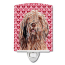 Otterhound Hearts and Love Ceramic Night Light Compact, UL-Certified, Ideal for Bedroom, Bathroom, Nursery, Hallway, Kitchen, 6x4x3, Multicolor