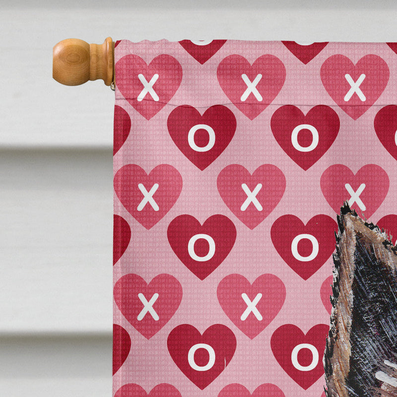 Norwich Terrier Hearts and Love Flag Canvas House Size SC9710CHF