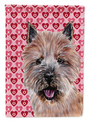 Norwich Terrier Hearts and Love Flag Canvas House Size SC9710CHF