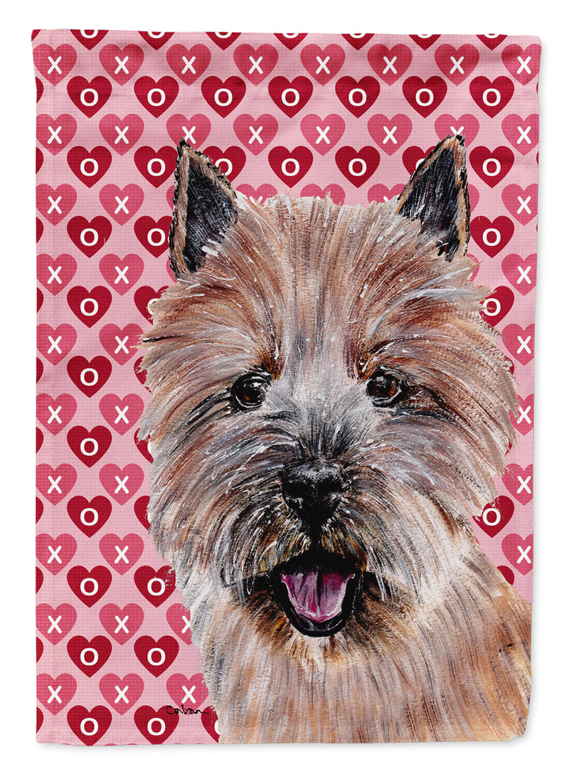 Norwich Terrier Hearts and Love Flag Canvas House Size SC9710CHF