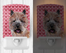 Norwich Terrier Hearts and Love Ceramic Night Light Compact, UL-Certified, Ideal for Bedroom, Bathroom, Nursery, Hallway, Kitchen, 6x4x3, Multicolor