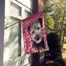 Norfolk Terrier Puppy Hearts and Love House Flag 28x40 Porch Sleeve Pole Decorative Outside Yard Banner Artwork Wall Hanging, Polyester
