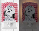 Havanese Hearts and Love Ceramic Night Light Compact, UL-Certified, Ideal for Bedroom, Bathroom, Nursery, Hallway, Kitchen, 6x4x3, Multicolor
