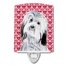 Havanese Hearts and Love Ceramic Night Light Compact, UL-Certified, Ideal for Bedroom, Bathroom, Nursery, Hallway, Kitchen, 6x4x3, Multicolor