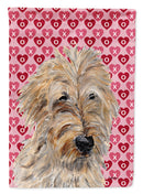Golden Doodle 2 Hearts and Love Garden Flag – Decorative Outdoor Yard Flag SC9715GF