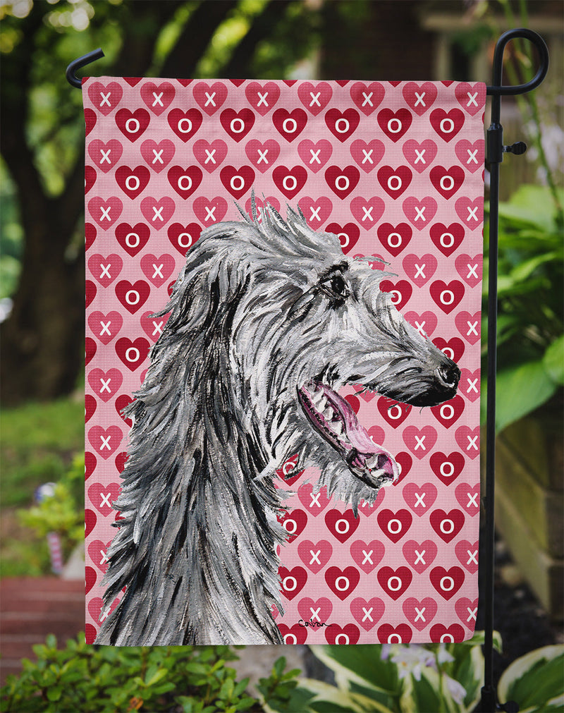 Scottish Deerhound Hearts and Love Garden Flag - Outdoor Decorative Yard Flag