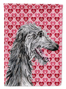 Scottish Deerhound Hearts and Love Garden Flag - Outdoor Decorative Yard Flag