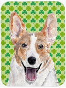 Cardigan Corgi Lucky Shamrock St. Patrick's Day Cutting Board Tempered Glass Kitchen Cutting Surface, Heat Resistant Chopping, Non-Slip Feet, Food Prep & Serving