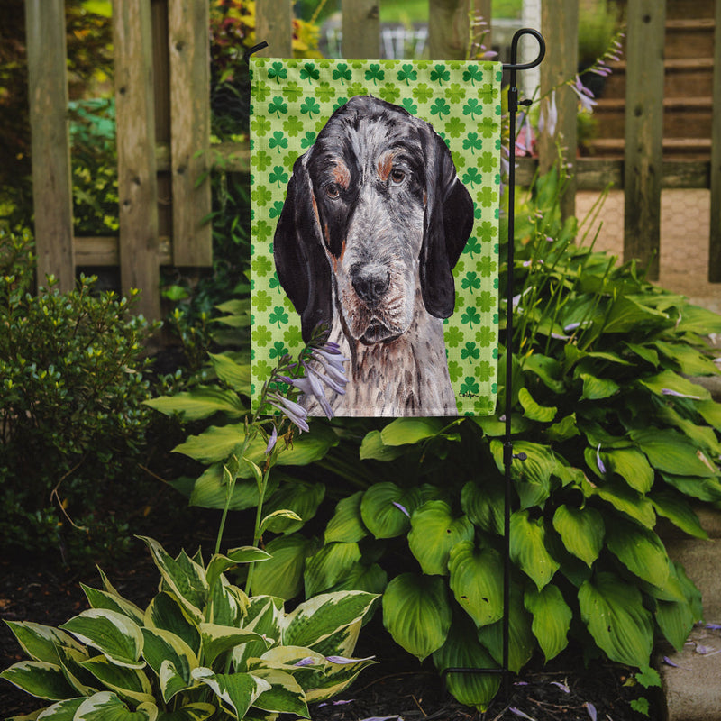 Blue Tick Coonhound Lucky Shamrock St. Patrick's Day Garden Flag - Outdoor Decorative Yard Flag