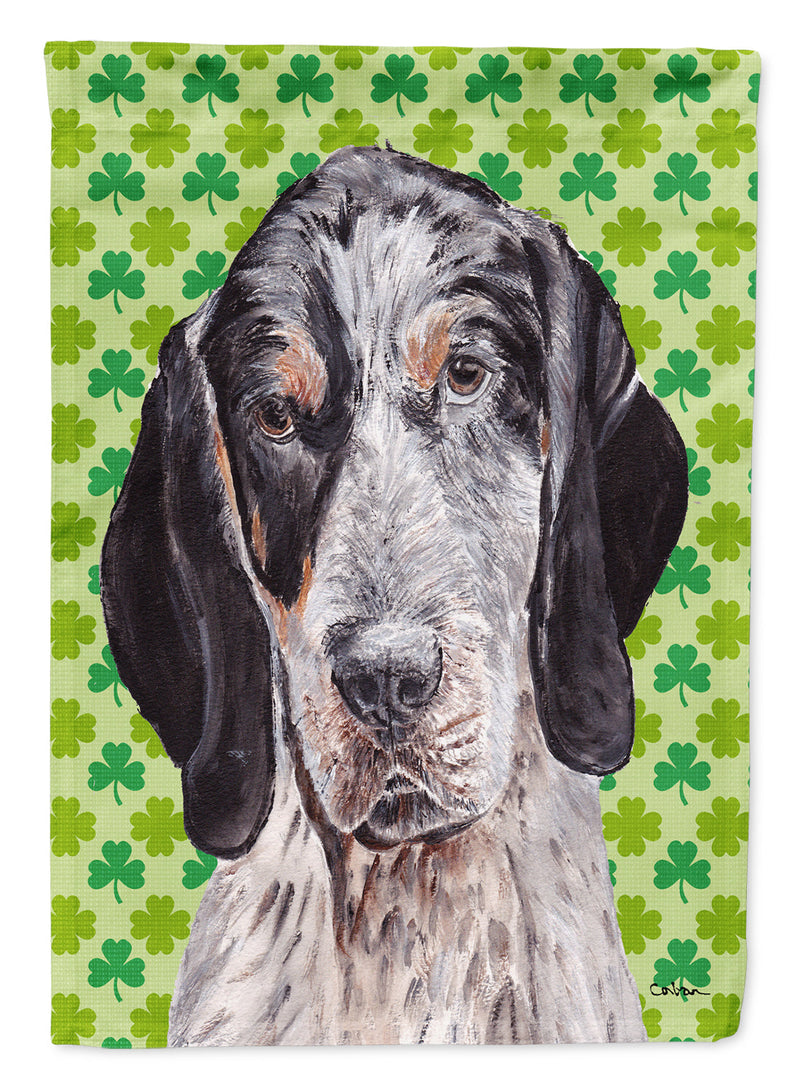Blue Tick Coonhound Lucky Shamrock St. Patrick's Day Garden Flag - Outdoor Decorative Yard Flag