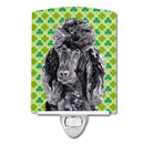 Black Standard Poodle Lucky Shamrock St. Patrick's Day Ceramic Night Light SC9722CNL