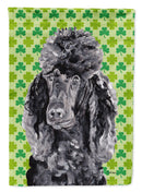 Black Standard Poodle Lucky Shamrock St. Patrick's Day Garden Flag - Outdoor Decorative Yard Flag SC9722GF