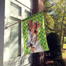 Wire Fox Terrier Lucky Shamrock St. Patrick's Day House Flag 28x40 Porch Sleeve Pole Decorative Outside Yard Banner Artwork Wall Hanging, Polyester