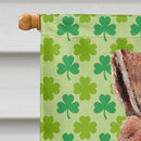 Wire Fox Terrier Lucky Shamrock St. Patrick's Day House Flag 28x40 Porch Sleeve Pole Decorative Outside Yard Banner Artwork Wall Hanging, Polyester
