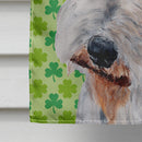 Wire Fox Terrier Lucky Shamrock St. Patrick's Day House Flag 28x40 Porch Sleeve Pole Decorative Outside Yard Banner Artwork Wall Hanging, Polyester