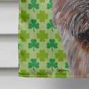 Norwich Terrier Lucky Shamrock St. Patrick's Day House Flag 28x40 Porch Sleeve Pole Decorative Outside Yard Banner Artwork Wall Hanging, Polyester