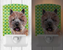 Norwich Terrier Lucky Shamrock St. Patrick's Day Ceramic Night Light Compact, UL-Certified, Ideal for Bedroom, Bathroom, Nursery, Hallway, Kitchen, 6x4x3, Multicolor