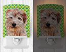 Norfolk Terrier Lucky Shamrock St. Patrick's Day Ceramic Night Light Compact, UL-Certified, Ideal for Bedroom, Bathroom, Nursery, Hallway, Kitchen, 6x4x3, Multicolor