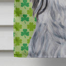 Havanese Lucky Shamrock St. Patrick's Day House Flag 28x40 Porch Sleeve Pole Decorative Outside Yard Banner Artwork Wall Hanging, Polyester