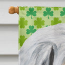 Great Pyrenees Lucky Shamrock St. Patrick's Day House Flag 28x40 Porch Sleeve Pole Decorative Outside Yard Banner Artwork Wall Hanging, Polyester