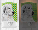 Great Pyrenees Lucky Shamrock St. Patrick's Day Ceramic Night Light Compact, UL-Certified, Ideal for Bedroom, Bathroom, Nursery, Hallway, Kitchen, 6x4x3, Multicolor
