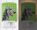 Scottish Deerhound Lucky Shamrock St. Patrick's Day Ceramic Night Light Compact, UL-Certified, Ideal for Bedroom, Bathroom, Nursery, Hallway, Kitchen, 6x4x3, Multicolor
