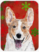 Cardigan Corgi Red Snowflakes Holiday Mouse Pad, Heat Resistant Trivet Hot Pad , Non Slip Rubber Desk Mat, Kitchen Counter Protector, Home Office Decor Gift