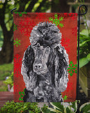 Black Standard Poodle Red Snowflakes Holiday Garden Flag – Decorative Outdoor Yard Flag SC9746GF