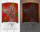 Redbone Coonhound Red Snowflakes Holiday Ceramic Night Light Compact, UL-Certified, Ideal for Bedroom, Bathroom, Nursery, Hallway, Kitchen, 6x4x3, Multicolor