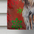 Otterhound Red Snowflakes Holiday House Flag 28x40 Porch Sleeve Pole Decorative Outside Yard Banner Artwork Wall Hanging, Polyester