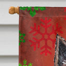 Norwich Terrier Red Snowflakes Holiday House Flag 28x40 Porch Sleeve Pole Decorative Outside Yard Banner Artwork Wall Hanging, Polyester