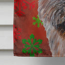 Norwich Terrier Red Snowflakes Holiday House Flag 28x40 Porch Sleeve Pole Decorative Outside Yard Banner Artwork Wall Hanging, Polyester