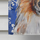 Collie Winter Snowflakes House Flag 28x40 Porch Sleeve Pole Decorative Outside Yard Banner Artwork Wall Hanging, Polyester