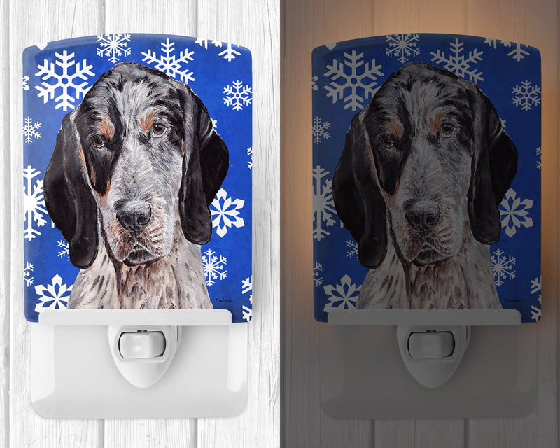 Blue Tick Coonhound Winter Snowflakes Ceramic Night Light SC9769CNL