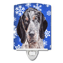 Blue Tick Coonhound Winter Snowflakes Ceramic Night Light SC9769CNL