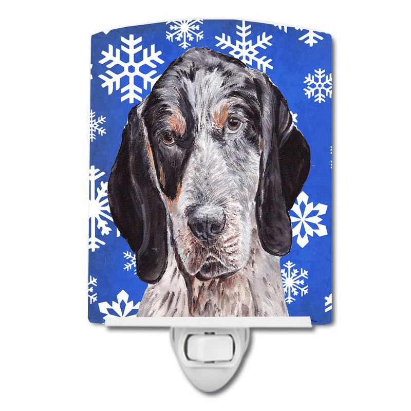 Blue Tick Coonhound Winter Snowflakes Ceramic Night Light SC9769CNL