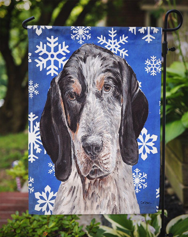 Blue Tick Coonhound Winter Snowflakes Garden Flag – Decorative Outdoor Yard Flag SC9769GF