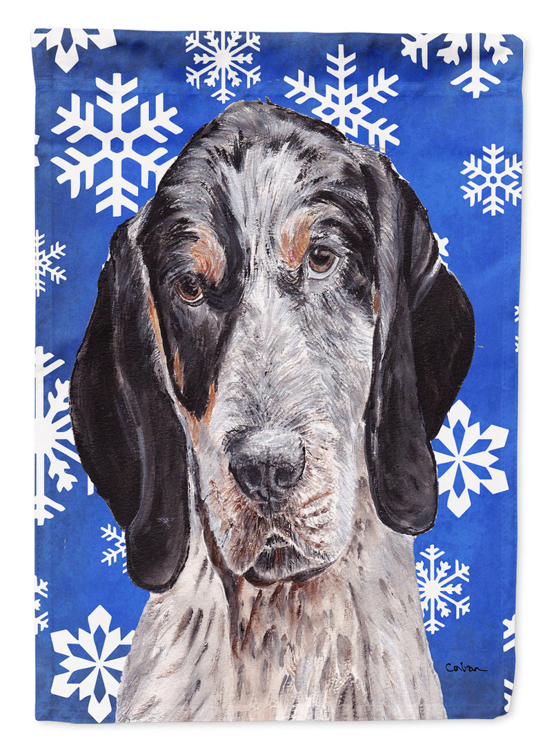 Blue Tick Coonhound Winter Snowflakes Garden Flag – Decorative Outdoor Yard Flag SC9769GF