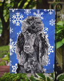 Black Standard Poodle Winter Snowflakes Garden Flag – Decorative Outdoor Yard Flag SC9770GF