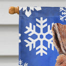 Wire Fox Terrier Winter Snowflakes House Flag 28x40 Porch Sleeve Pole Decorative Outside Yard Banner Artwork Wall Hanging, Polyester