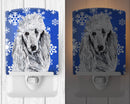 White Standard Poodle Winter Snowflakes Ceramic Night Light Compact, UL-Certified, Ideal for Bedroom, Bathroom, Nursery, Hallway, Kitchen, 6x4x3, Multicolor