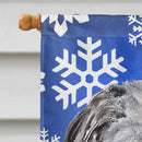 Scottish Deerhound Winter Snowflakes House Flag 28x40 Porch Sleeve Pole Decorative Outside Yard Banner Artwork Wall Hanging, Polyester
