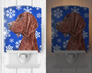 Redbone Coonhound Winter Snowflakes Ceramic Night Light Compact, UL-Certified, Ideal for Bedroom, Bathroom, Nursery, Hallway, Kitchen, 6x4x3, Multicolor