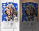 Otterhound Winter Snowflakes Ceramic Night Light Compact, UL-Certified, Ideal for Bedroom, Bathroom, Nursery, Hallway, Kitchen, 6x4x3, Multicolor